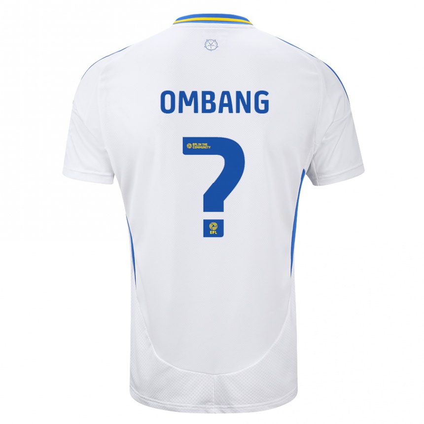 Kids Football Darryl Ombang #0 White Blue Home Jersey 2024/25 T-Shirt Uk