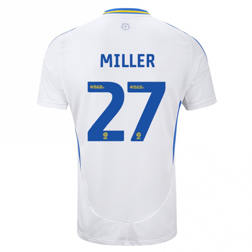 Kids Football Amari Miller #27 White Blue Home Jersey 2024/25 T-Shirt Uk