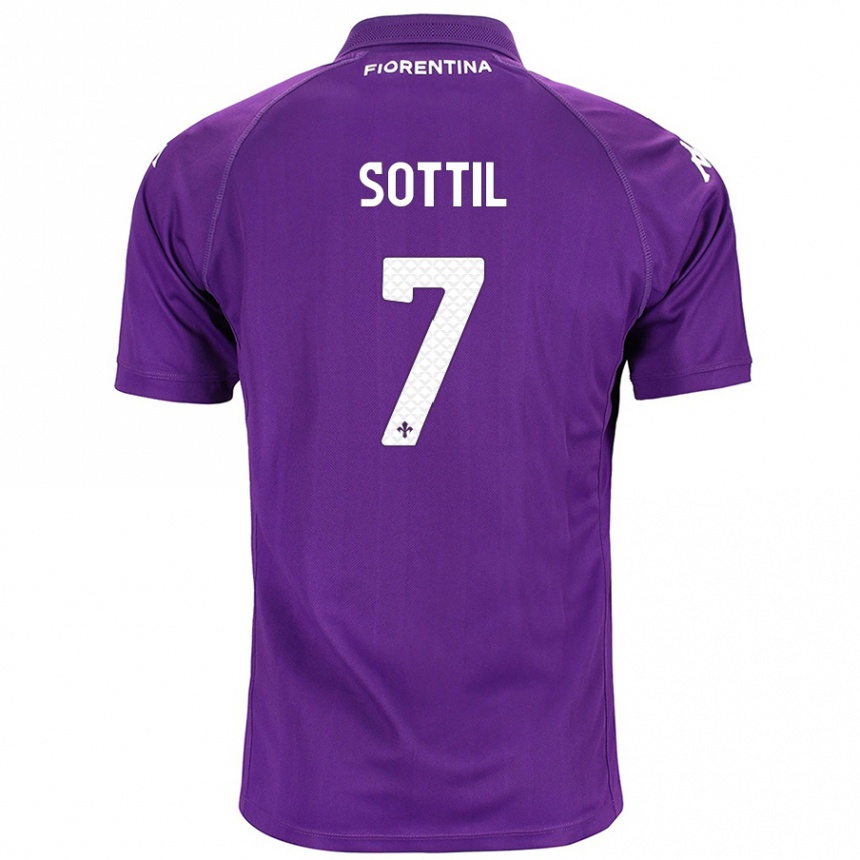 Kids Football Riccardo Sottil #7 Purple Home Jersey 2024/25 T-Shirt Uk