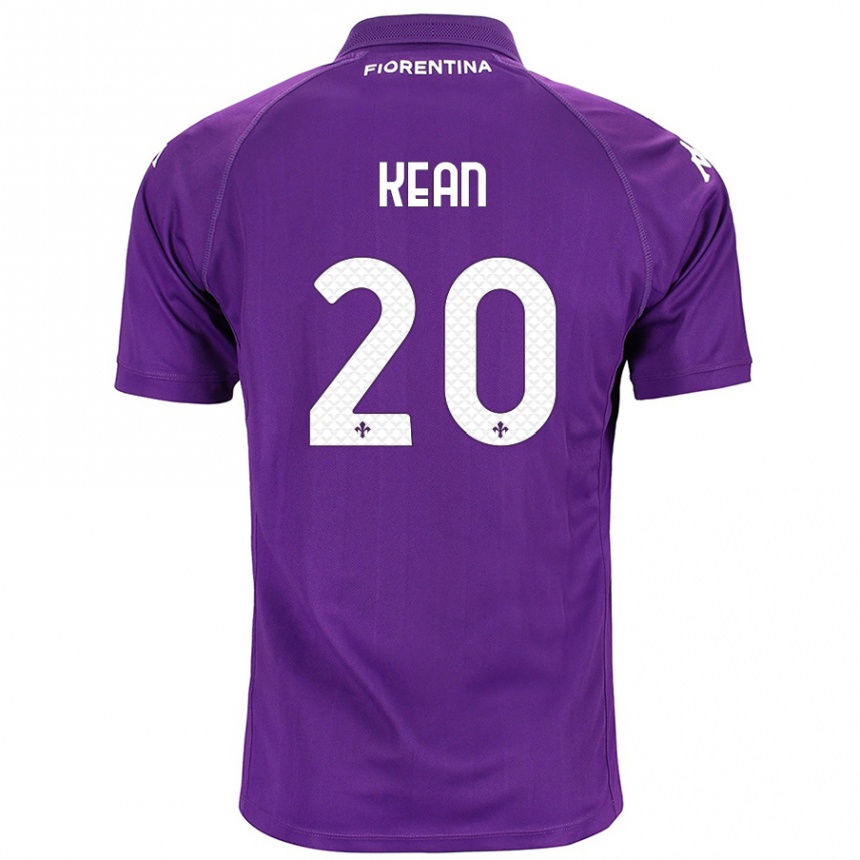 Kids Football Moise Kean #20 Purple Home Jersey 2024/25 T-Shirt Uk