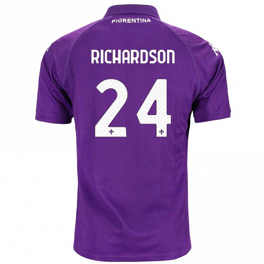 Kids Football Amir Richardson #24 Purple Home Jersey 2024/25 T-Shirt Uk