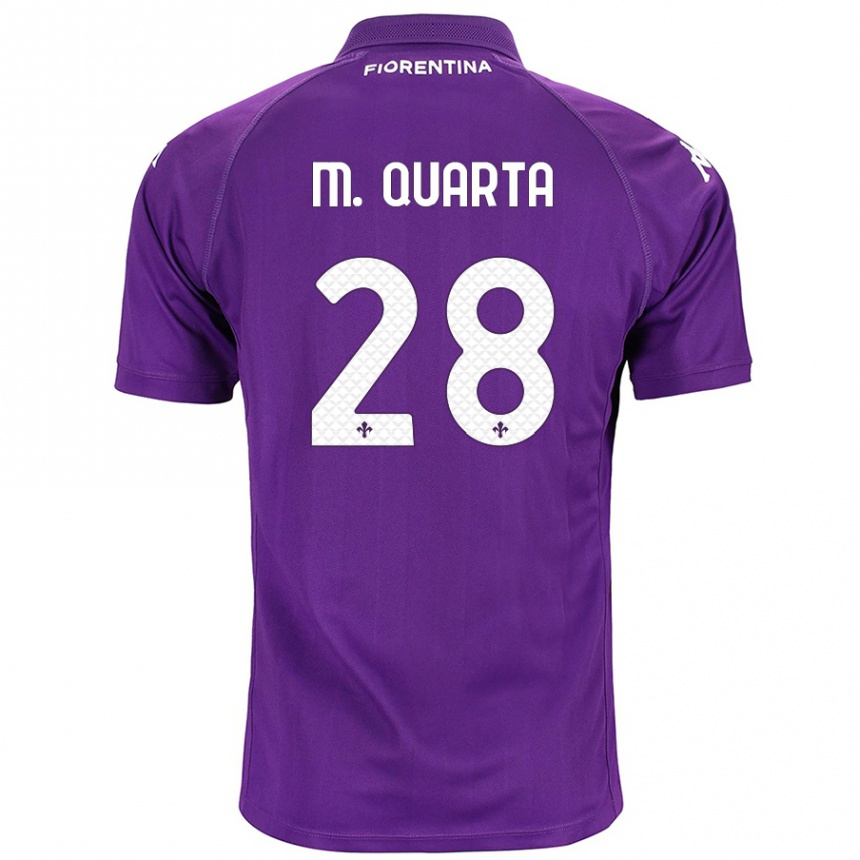 Kids Football Lucas Martínez Quarta #28 Purple Home Jersey 2024/25 T-Shirt Uk