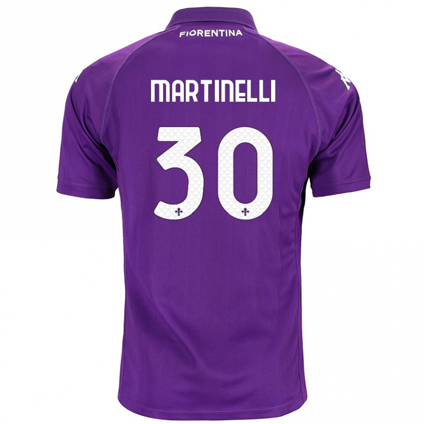 Kids Football Tommaso Martinelli #30 Purple Home Jersey 2024/25 T-Shirt Uk