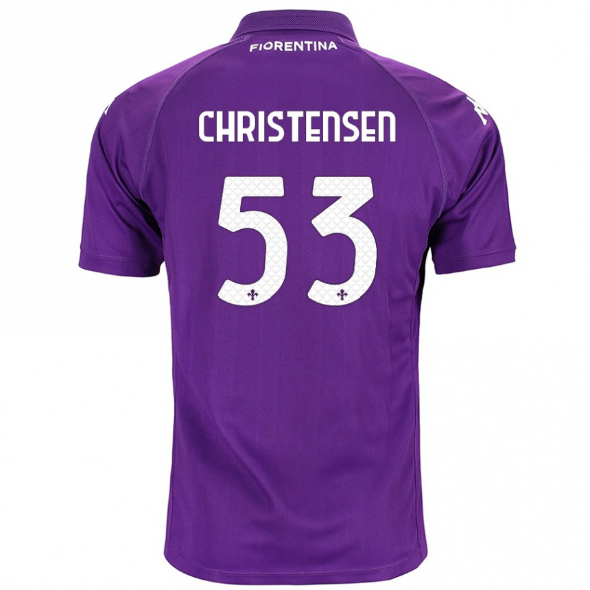 Kids Football Oliver Christensen #53 Purple Home Jersey 2024/25 T-Shirt Uk