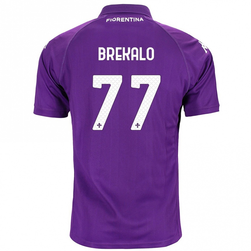 Kids Football Josip Brekalo #77 Purple Home Jersey 2024/25 T-Shirt Uk