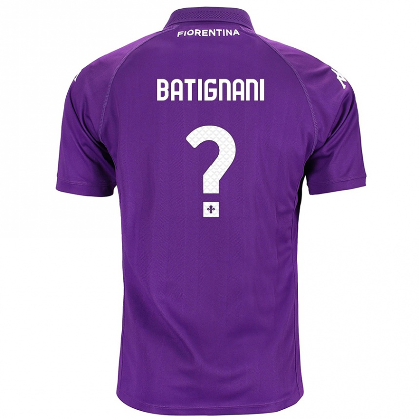 Kids Football Francesco Batignani #0 Purple Home Jersey 2024/25 T-Shirt Uk