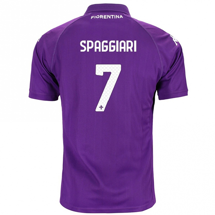 Kids Football Riccardo Spaggiari #7 Purple Home Jersey 2024/25 T-Shirt Uk