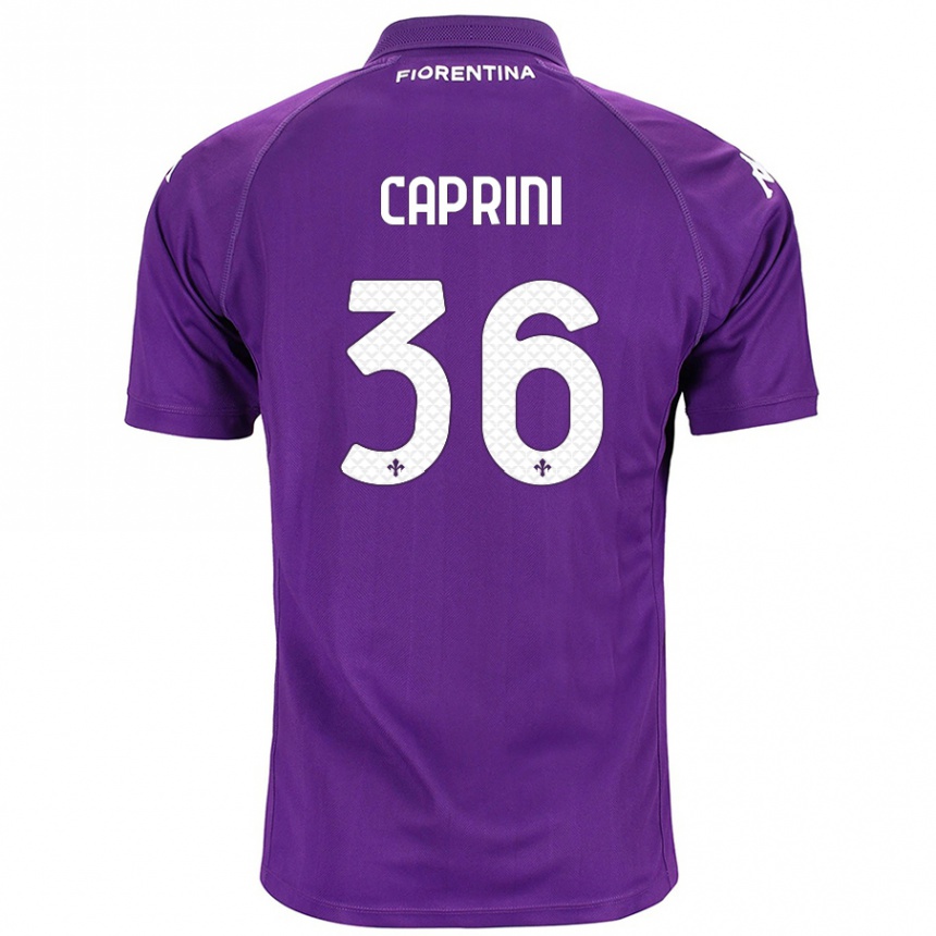 Kids Football Maat Daniel Caprini #36 Purple Home Jersey 2024/25 T-Shirt Uk