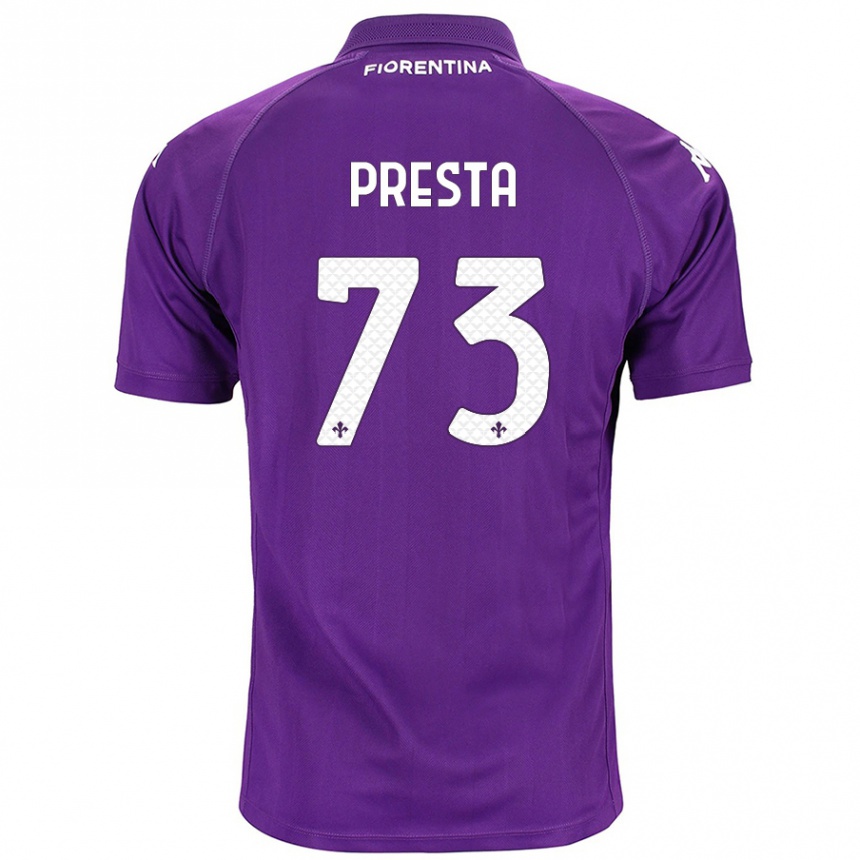 Kids Football Francesco Presta #73 Purple Home Jersey 2024/25 T-Shirt Uk