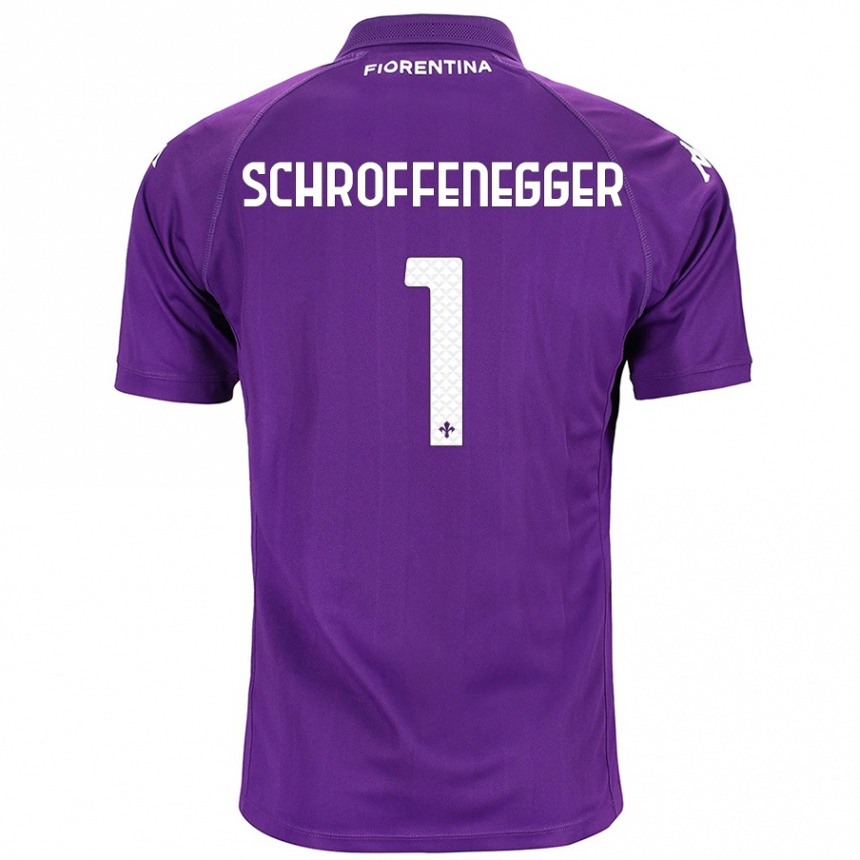 Kids Football Katja Schroffenegger #1 Purple Home Jersey 2024/25 T-Shirt Uk