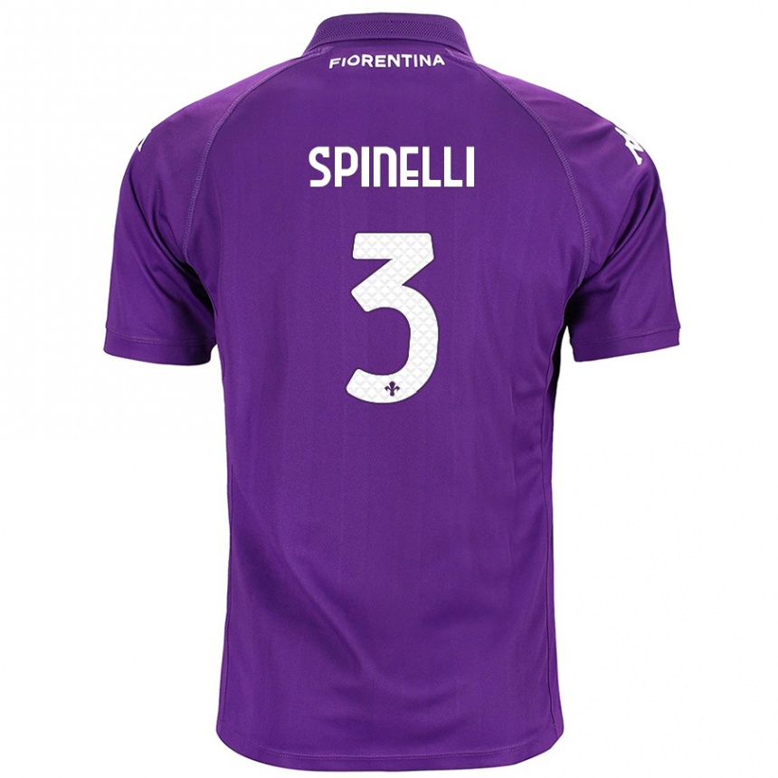 Kids Football Giorgia Spinelli #3 Purple Home Jersey 2024/25 T-Shirt Uk