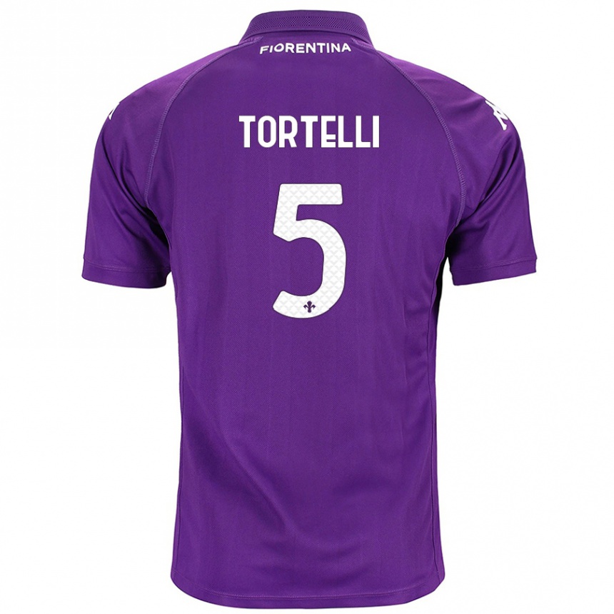 Kids Football Alice Tortelli #5 Purple Home Jersey 2024/25 T-Shirt Uk