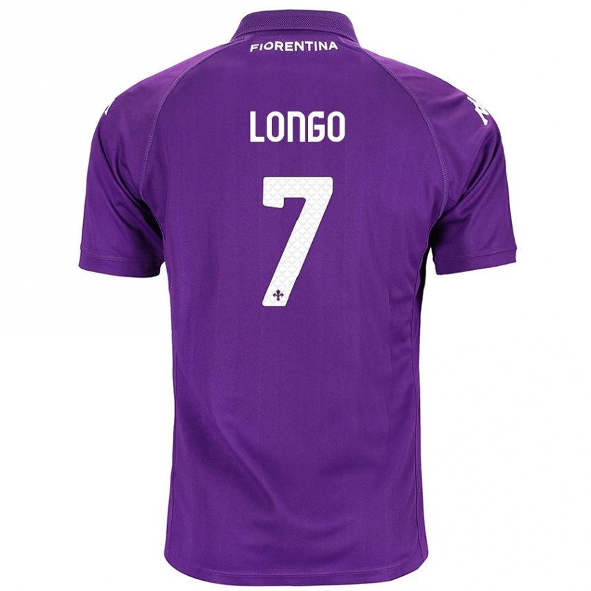 Kids Football Miriam Longo #7 Purple Home Jersey 2024/25 T-Shirt Uk