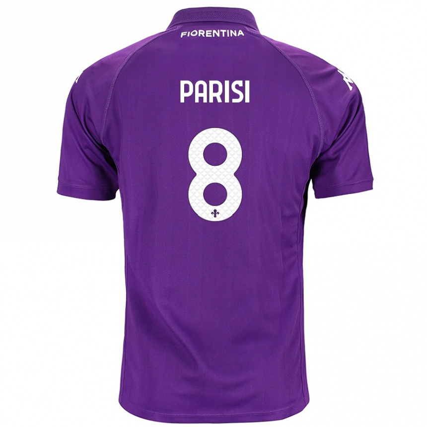 Kids Football Alice Parisi #8 Purple Home Jersey 2024/25 T-Shirt Uk