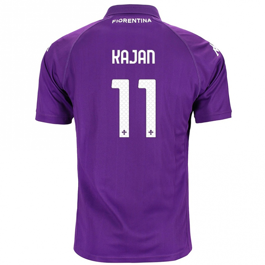 Kids Football Zsanett Kaján #11 Purple Home Jersey 2024/25 T-Shirt Uk