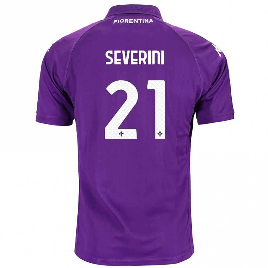 Kids Football Emma Severini #21 Purple Home Jersey 2024/25 T-Shirt Uk