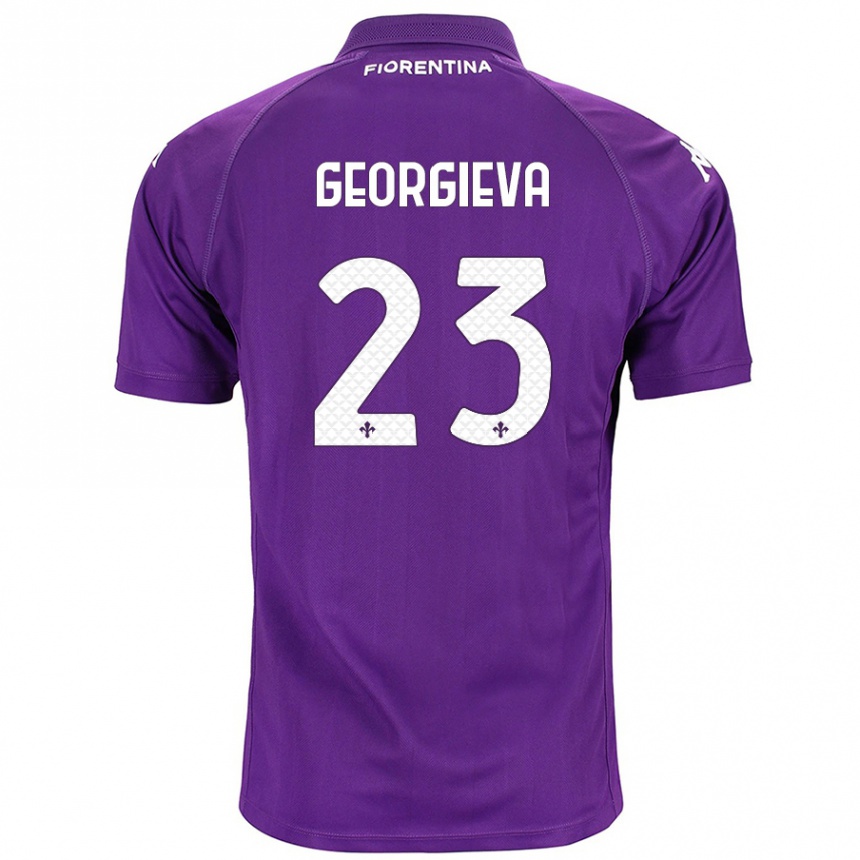 Kids Football Marina Georgieva #23 Purple Home Jersey 2024/25 T-Shirt Uk