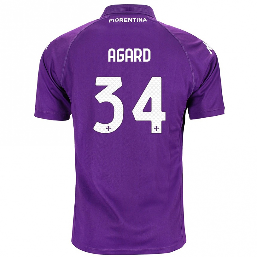 Kids Football Laura Agard #34 Purple Home Jersey 2024/25 T-Shirt Uk