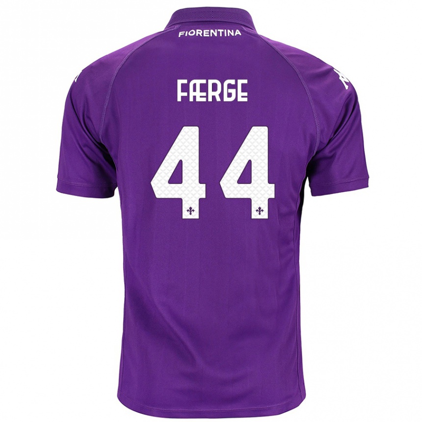 Kids Football Emma Færge #44 Purple Home Jersey 2024/25 T-Shirt Uk