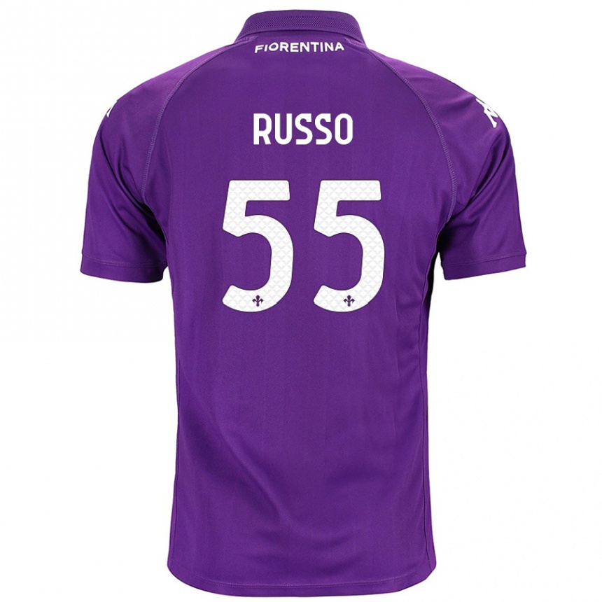 Kids Football Federica Russo #55 Purple Home Jersey 2024/25 T-Shirt Uk