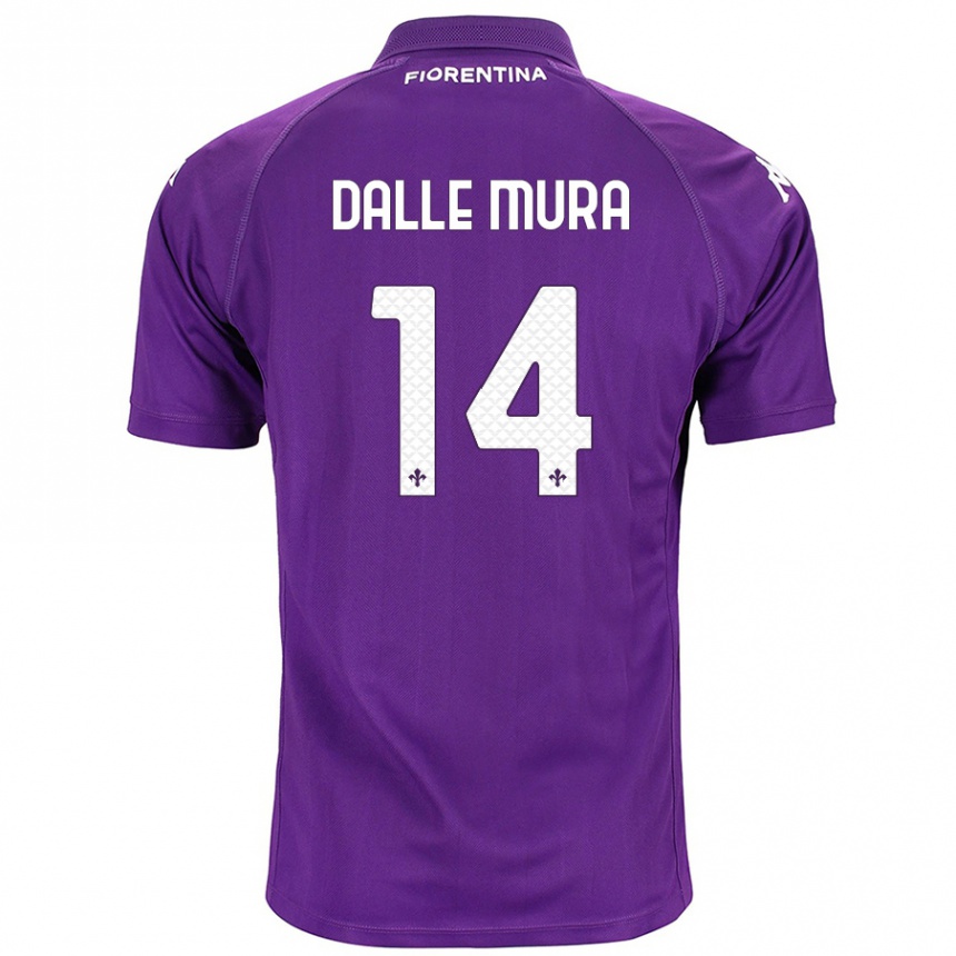 Kids Football Christian Dalle Mura #14 Purple Home Jersey 2024/25 T-Shirt Uk