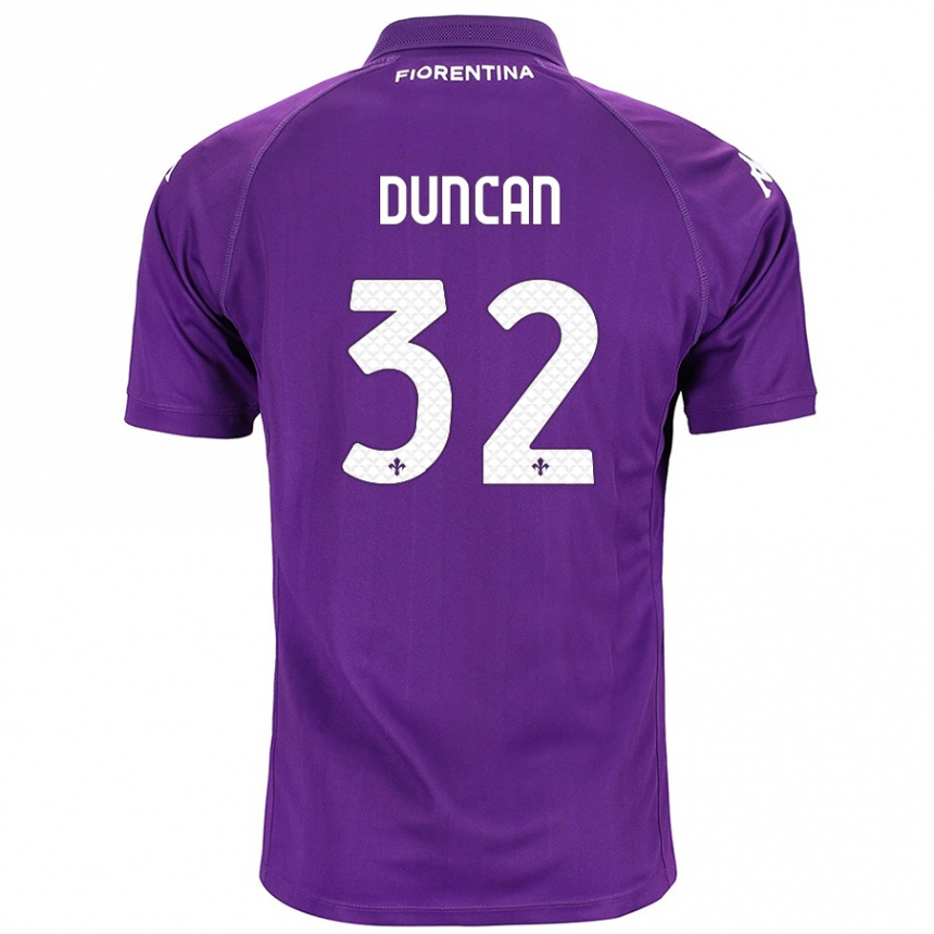 Kids Football Alfred Duncan #32 Purple Home Jersey 2024/25 T-Shirt Uk