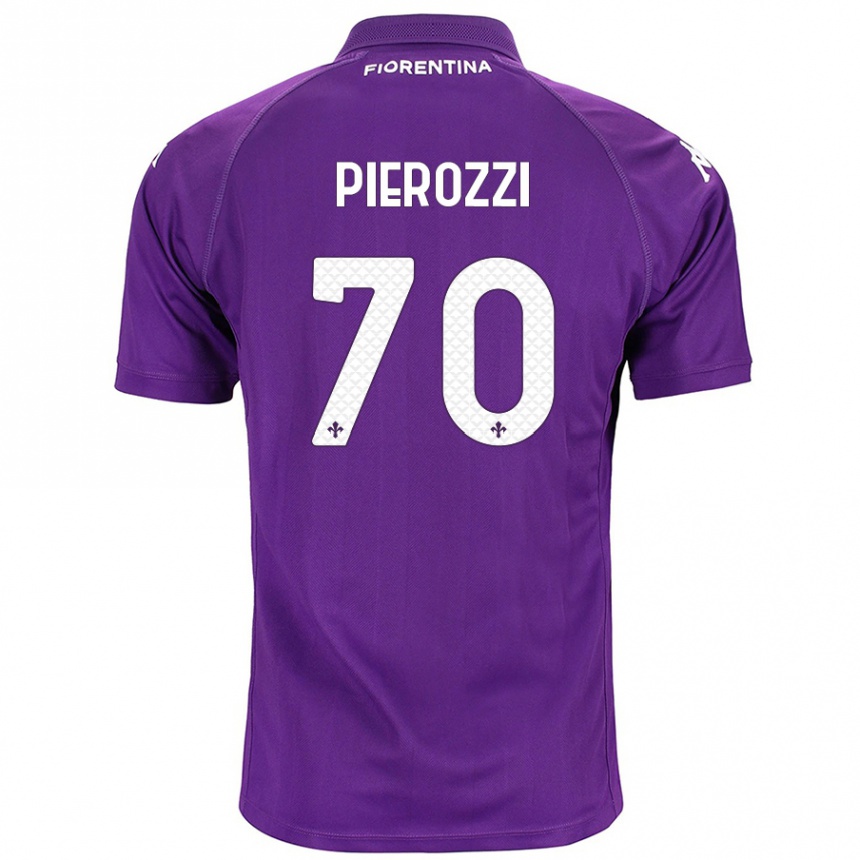 Kids Football Niccolò Pierozzi #70 Purple Home Jersey 2024/25 T-Shirt Uk