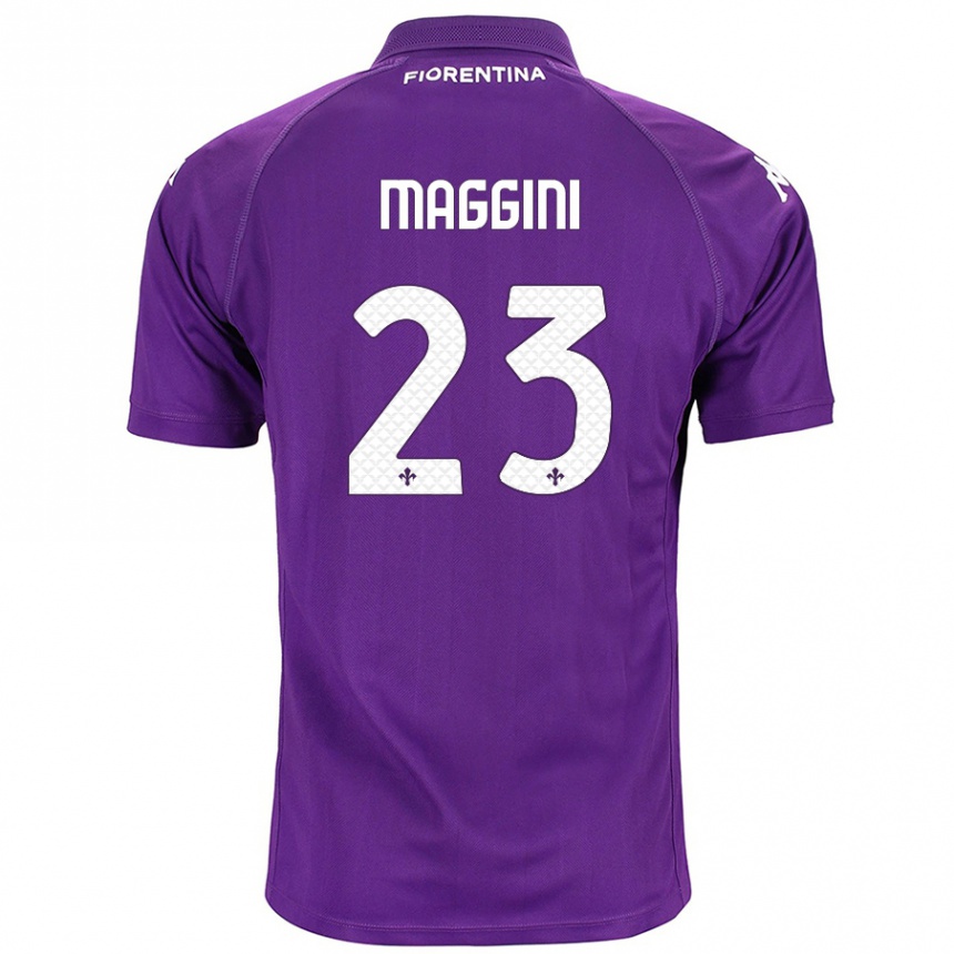 Kids Football Filippo Maggini #23 Purple Home Jersey 2024/25 T-Shirt Uk