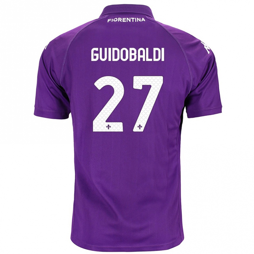 Kids Football Filippo Guidobaldi #27 Purple Home Jersey 2024/25 T-Shirt Uk