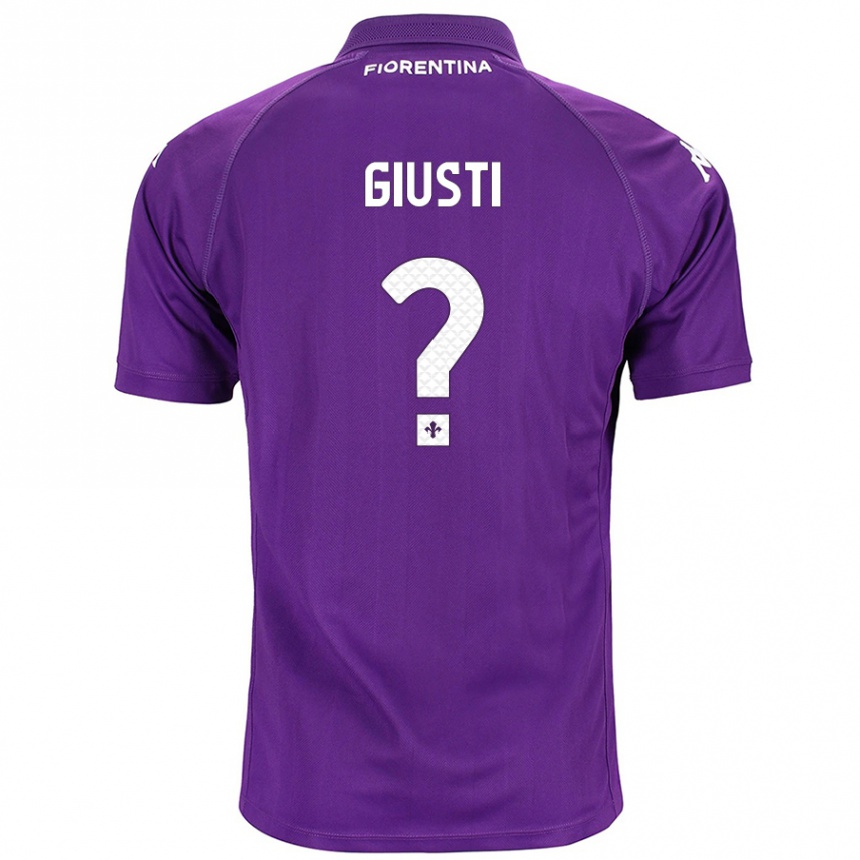 Kids Football Edoardo Giusti #0 Purple Home Jersey 2024/25 T-Shirt Uk