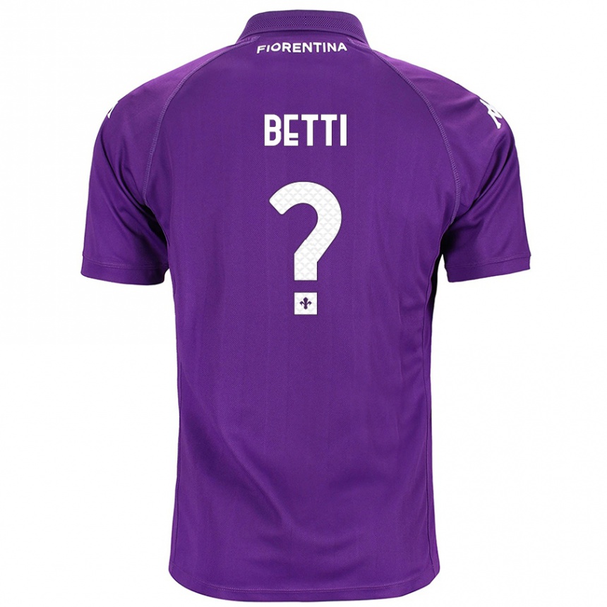 Kids Football Tiziano Betti #0 Purple Home Jersey 2024/25 T-Shirt Uk