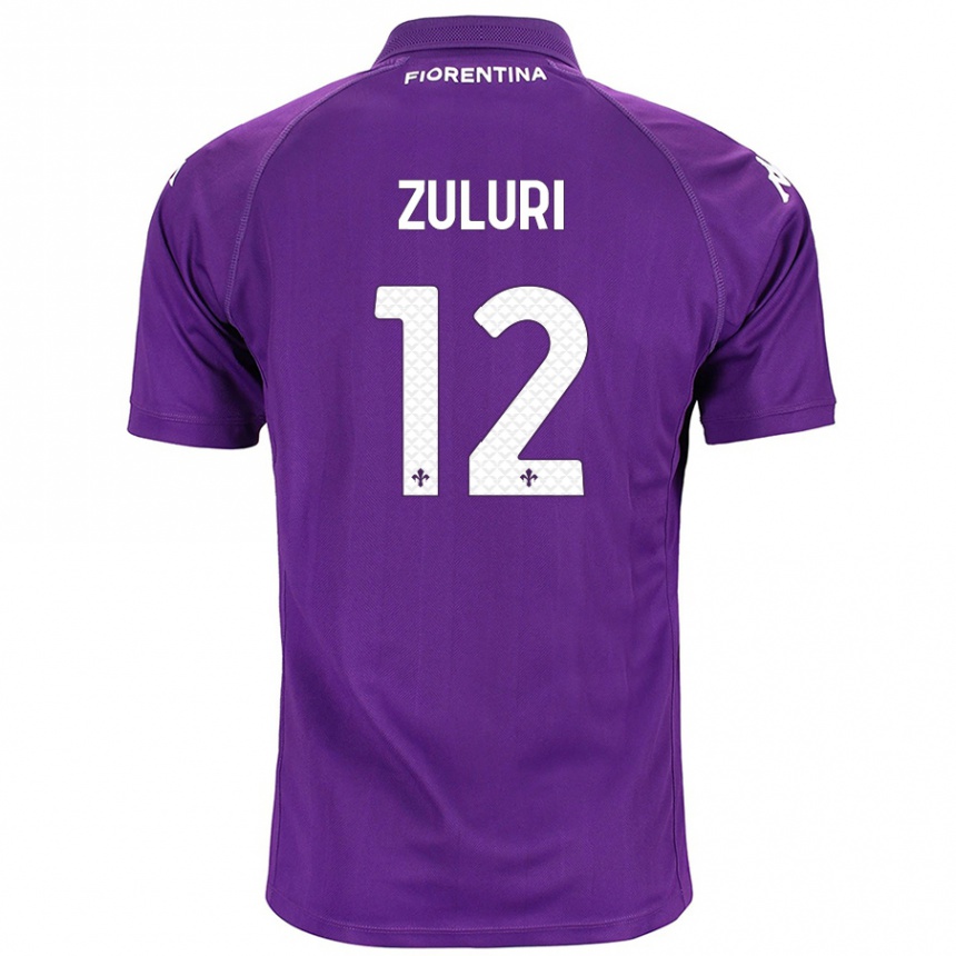 Kids Football Athena Zuluri #12 Purple Home Jersey 2024/25 T-Shirt Uk