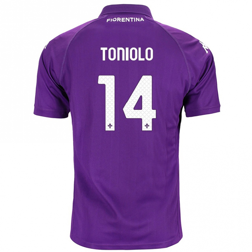 Kids Football Martina Toniolo #14 Purple Home Jersey 2024/25 T-Shirt Uk