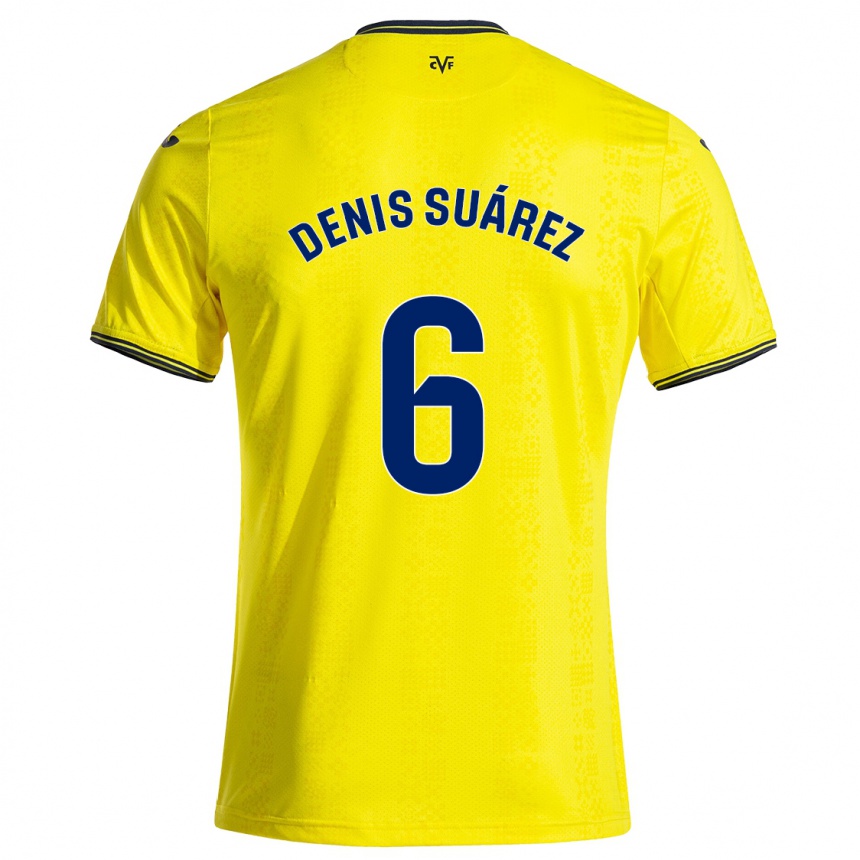 Kids Football Denis Suárez #6 Yellow Black Home Jersey 2024/25 T-Shirt Uk