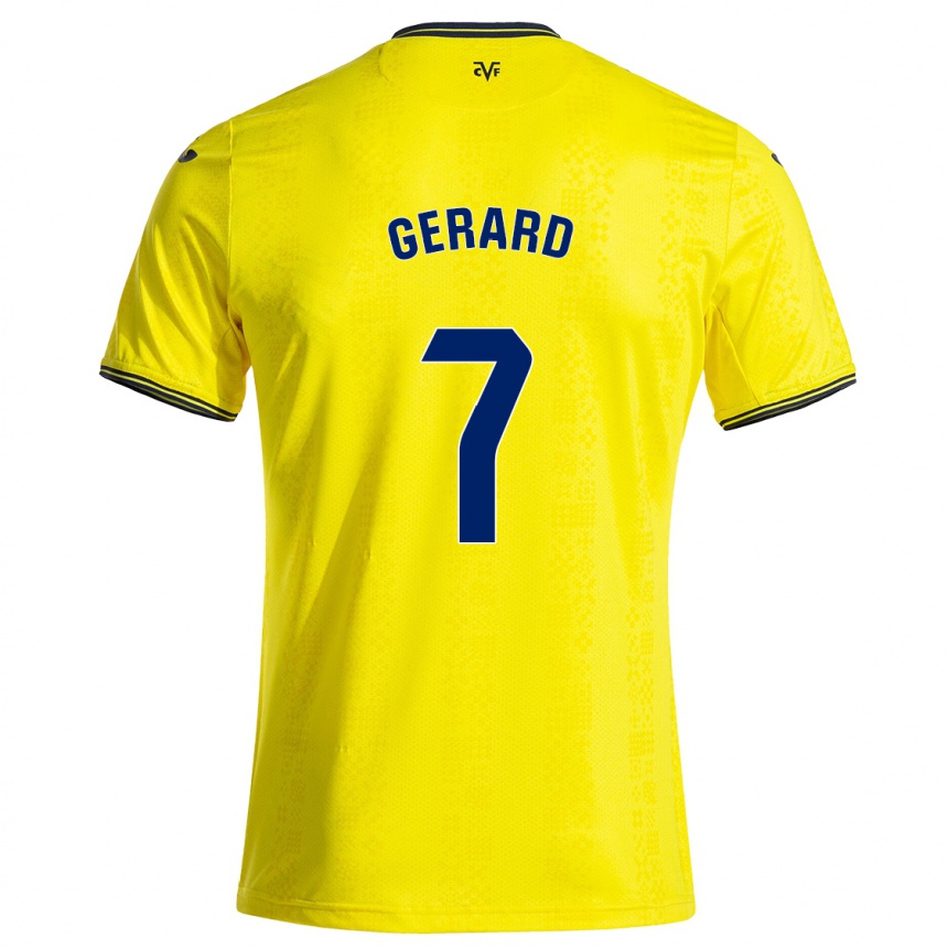 Kids Football Gerard Moreno #7 Yellow Black Home Jersey 2024/25 T-Shirt Uk