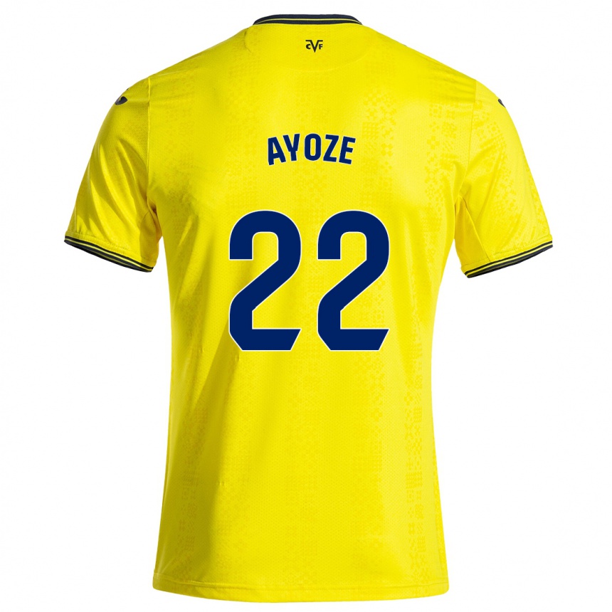 Kids Football Ayoze Pérez #22 Yellow Black Home Jersey 2024/25 T-Shirt Uk