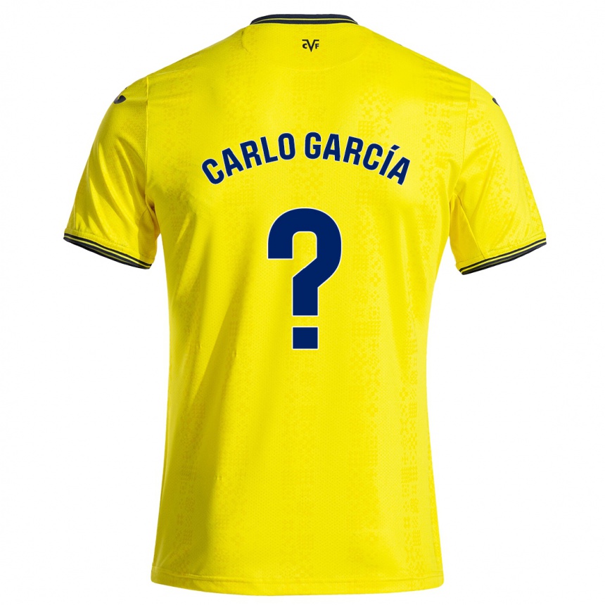 Kids Football Carlo García #0 Yellow Black Home Jersey 2024/25 T-Shirt Uk