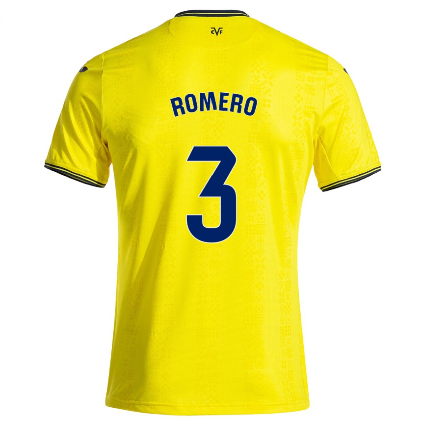 Kids Football Cristo Romero #3 Yellow Black Home Jersey 2024/25 T-Shirt Uk