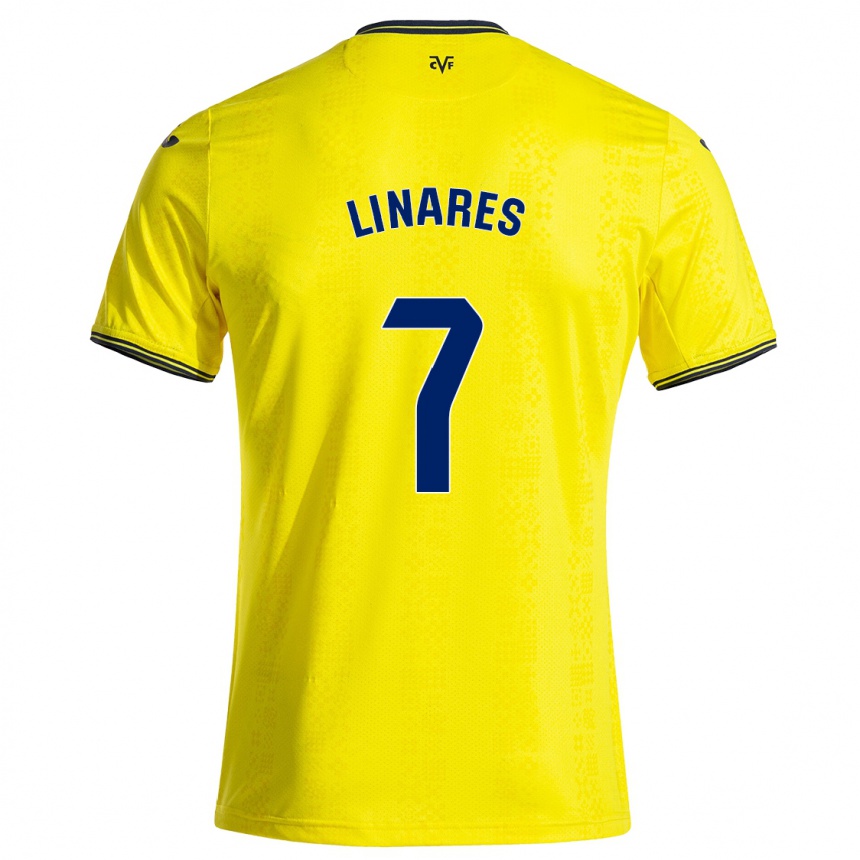 Kids Football Mario Linares #7 Yellow Black Home Jersey 2024/25 T-Shirt Uk