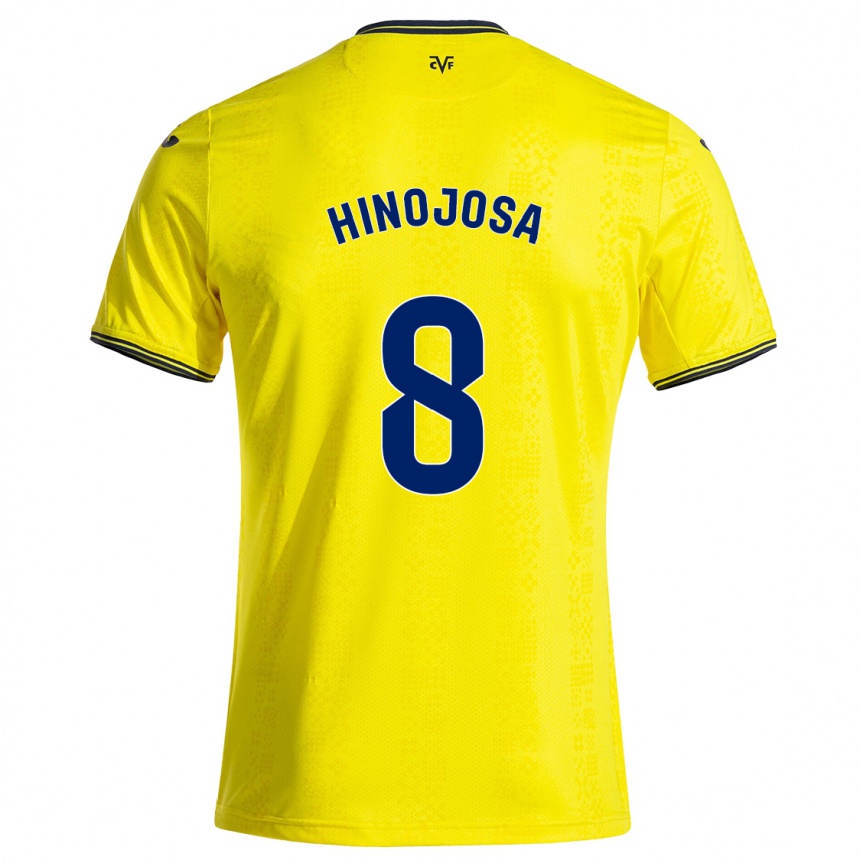 Kids Football Sergio Hinojosa #8 Yellow Black Home Jersey 2024/25 T-Shirt Uk