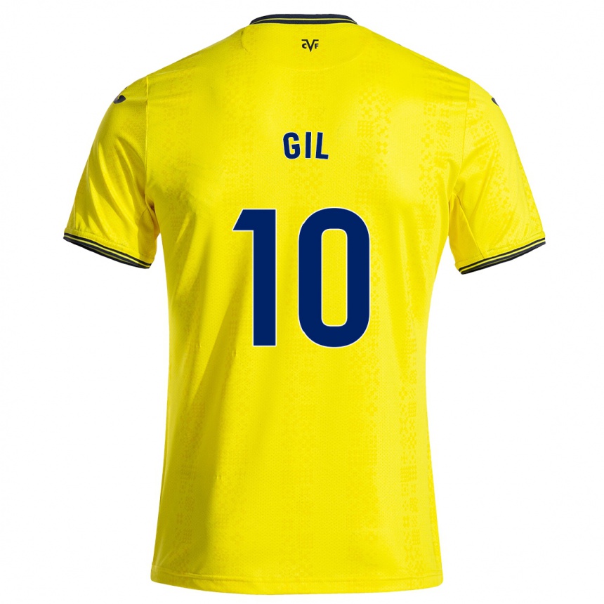 Kids Football Markel Gil #10 Yellow Black Home Jersey 2024/25 T-Shirt Uk