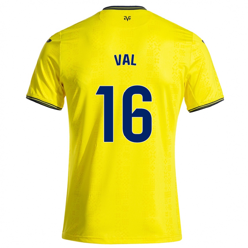 Kids Football Brais Val #16 Yellow Black Home Jersey 2024/25 T-Shirt Uk