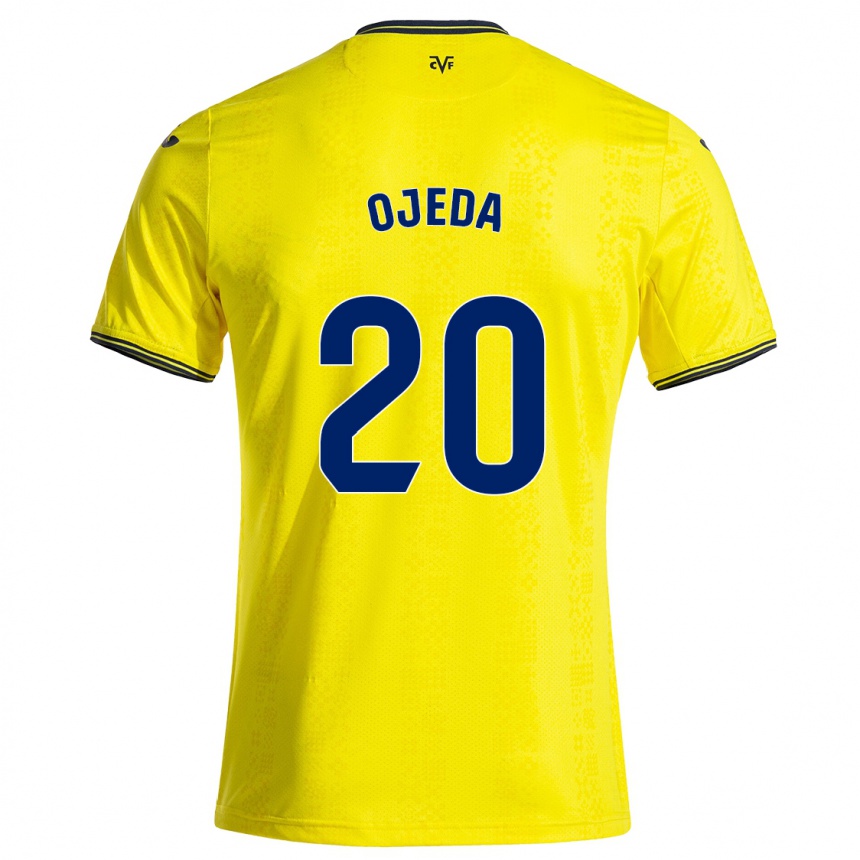 Kids Football Thiago Ojeda #20 Yellow Black Home Jersey 2024/25 T-Shirt Uk