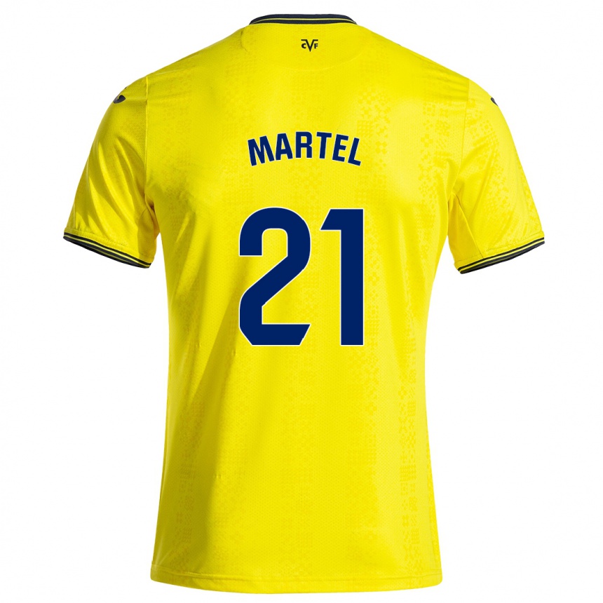 Kids Football Kevin Martel #21 Yellow Black Home Jersey 2024/25 T-Shirt Uk