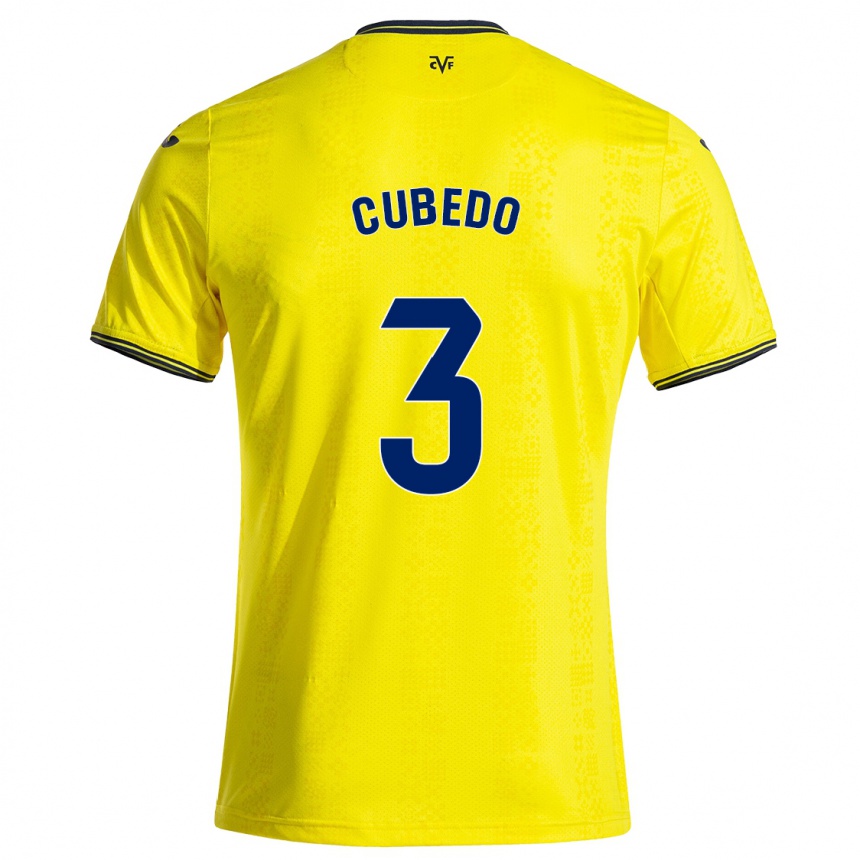 Kids Football Cristina Cubedo #3 Yellow Black Home Jersey 2024/25 T-Shirt Uk