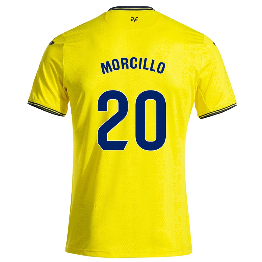 Kids Football Raquel Morcillo #20 Yellow Black Home Jersey 2024/25 T-Shirt Uk