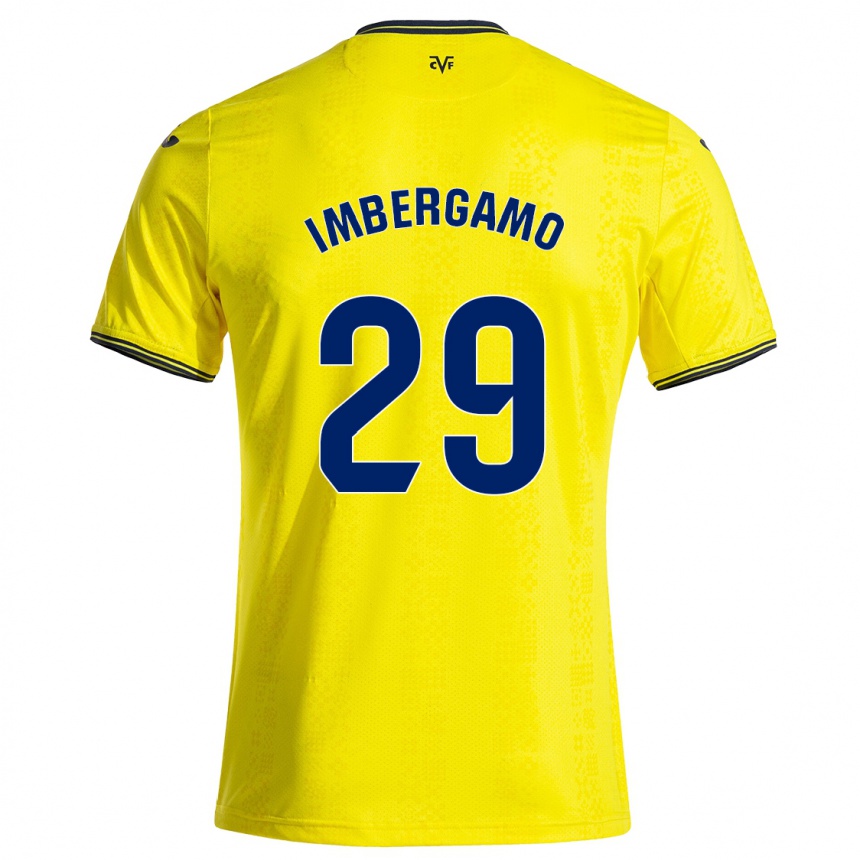 Kids Football Mar Imbergamo #29 Yellow Black Home Jersey 2024/25 T-Shirt Uk