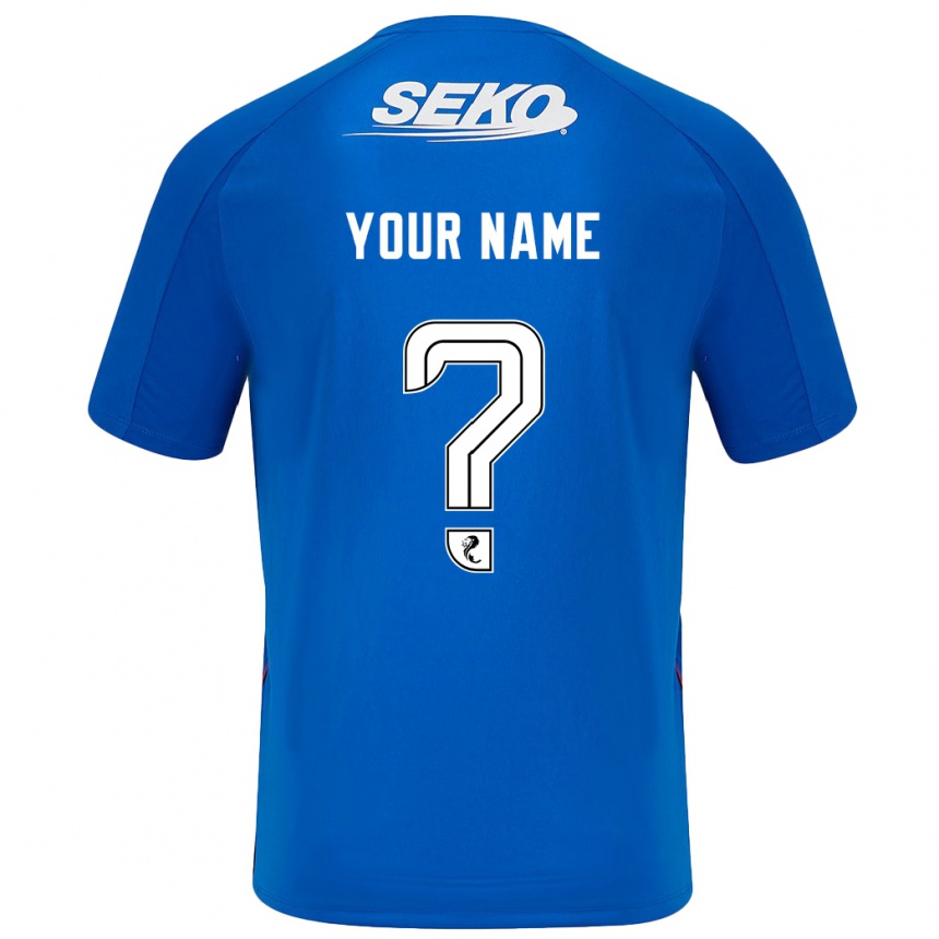 Kids Football Your Name #0 Dark Blue Home Jersey 2024/25 T-Shirt Uk