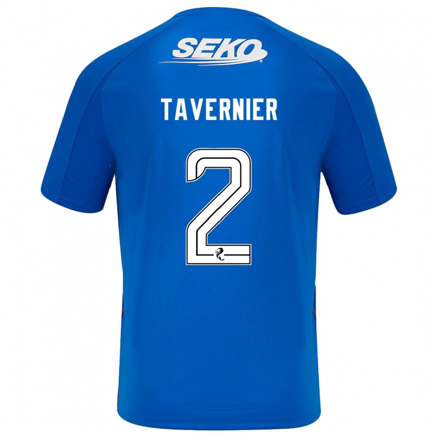 Kids Football James Tavernier #2 Dark Blue Home Jersey 2024/25 T-Shirt Uk