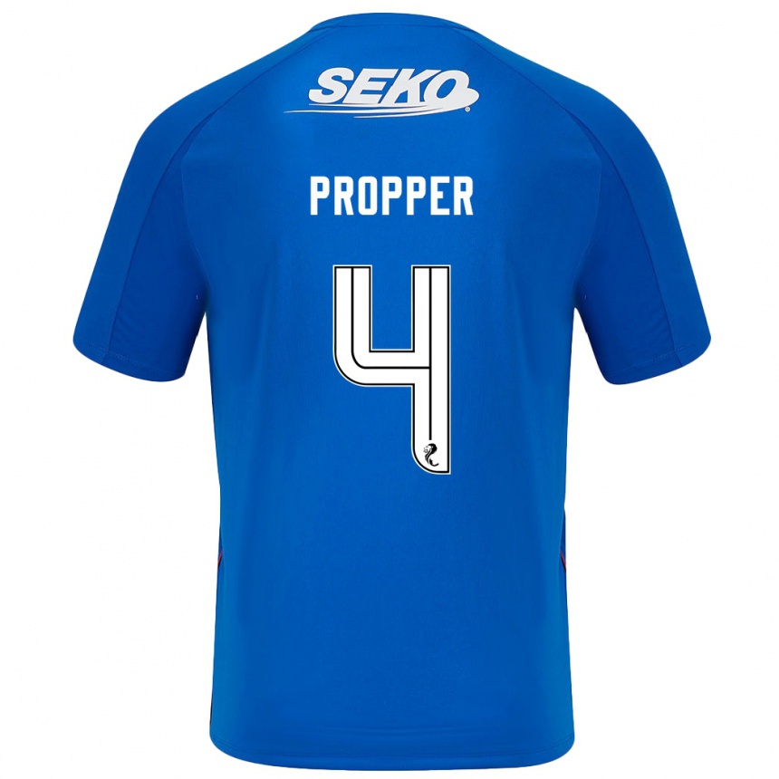 Kids Football Robin Pröpper #4 Dark Blue Home Jersey 2024/25 T-Shirt Uk